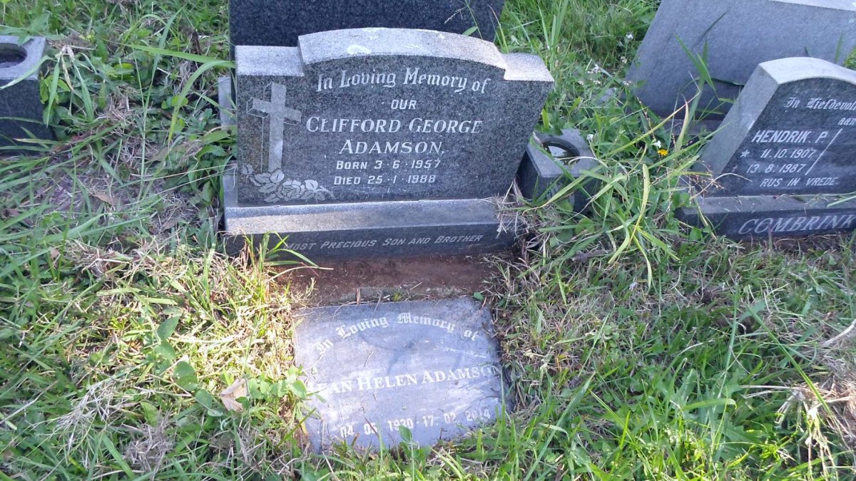 ADAMSON Clifford George 1957-1988 &amp; Jean Helen 1930-2014