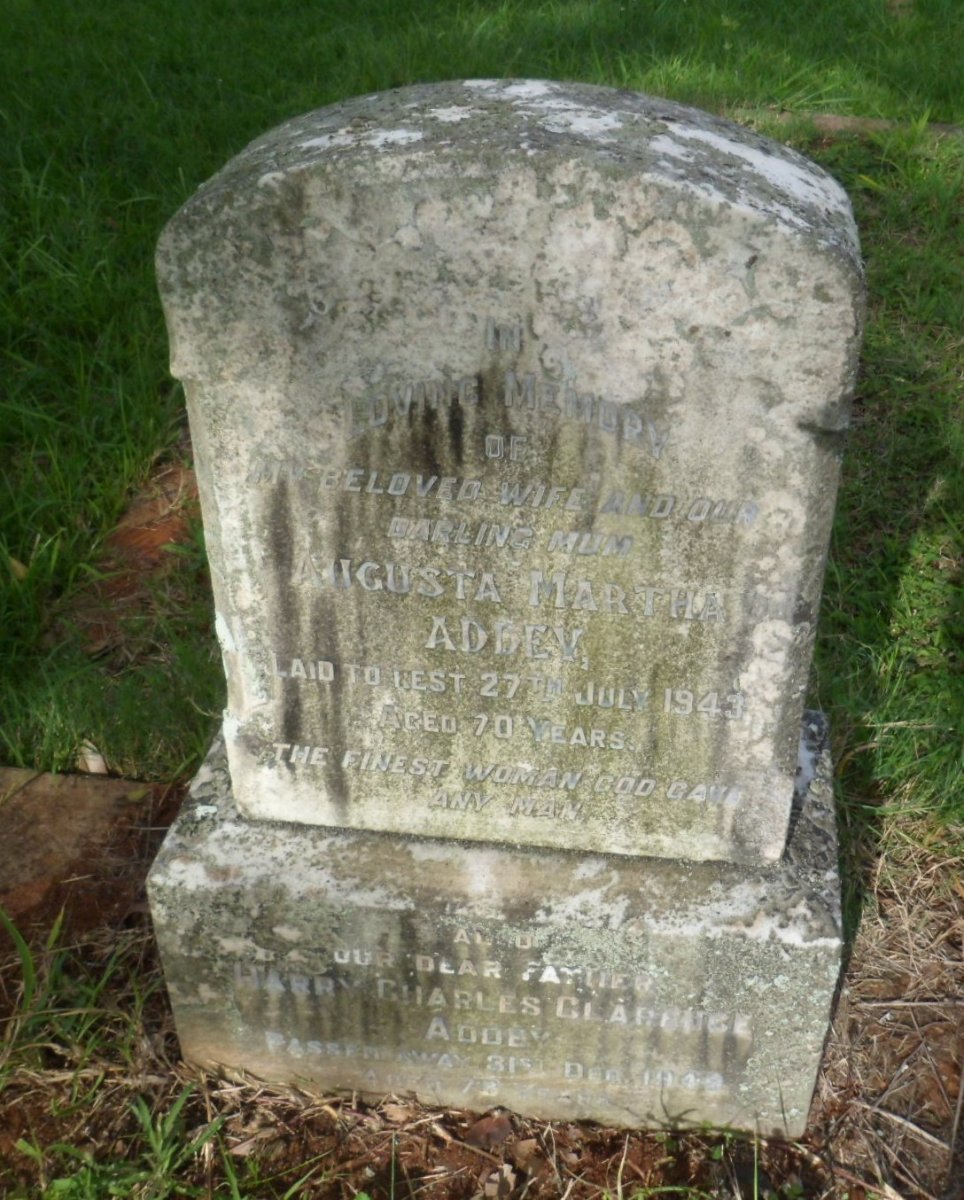 ADDEY Harry Charles Clarence -1949 &amp; Augusta Martha -1943