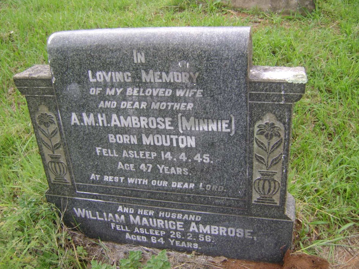 AMBROSE William Maurice -1956 &amp; A.M.H. MOUTON -1945