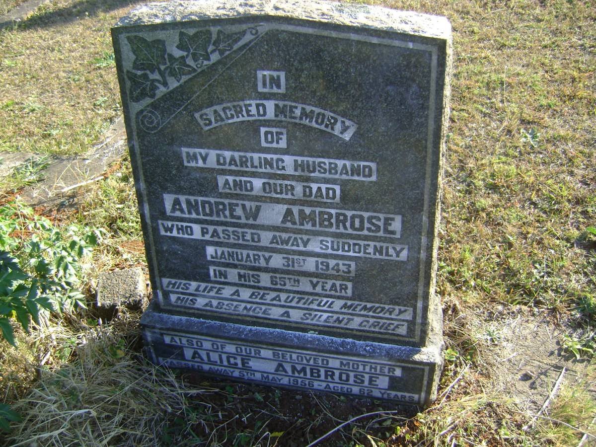 AMBROSE Andrew -1943 &amp; Alice -1956
