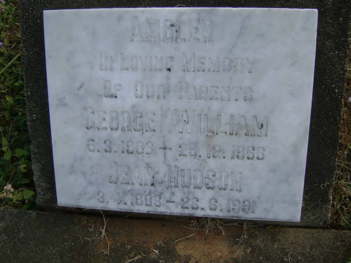 AMBLER George William 1903-1966 &amp; Jean Hudson 1906-1991