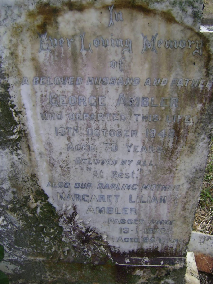 AMBLER George -1949 &amp; Margaret Lilian -1972