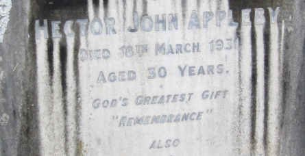 APPLEBY Hector John -1931
