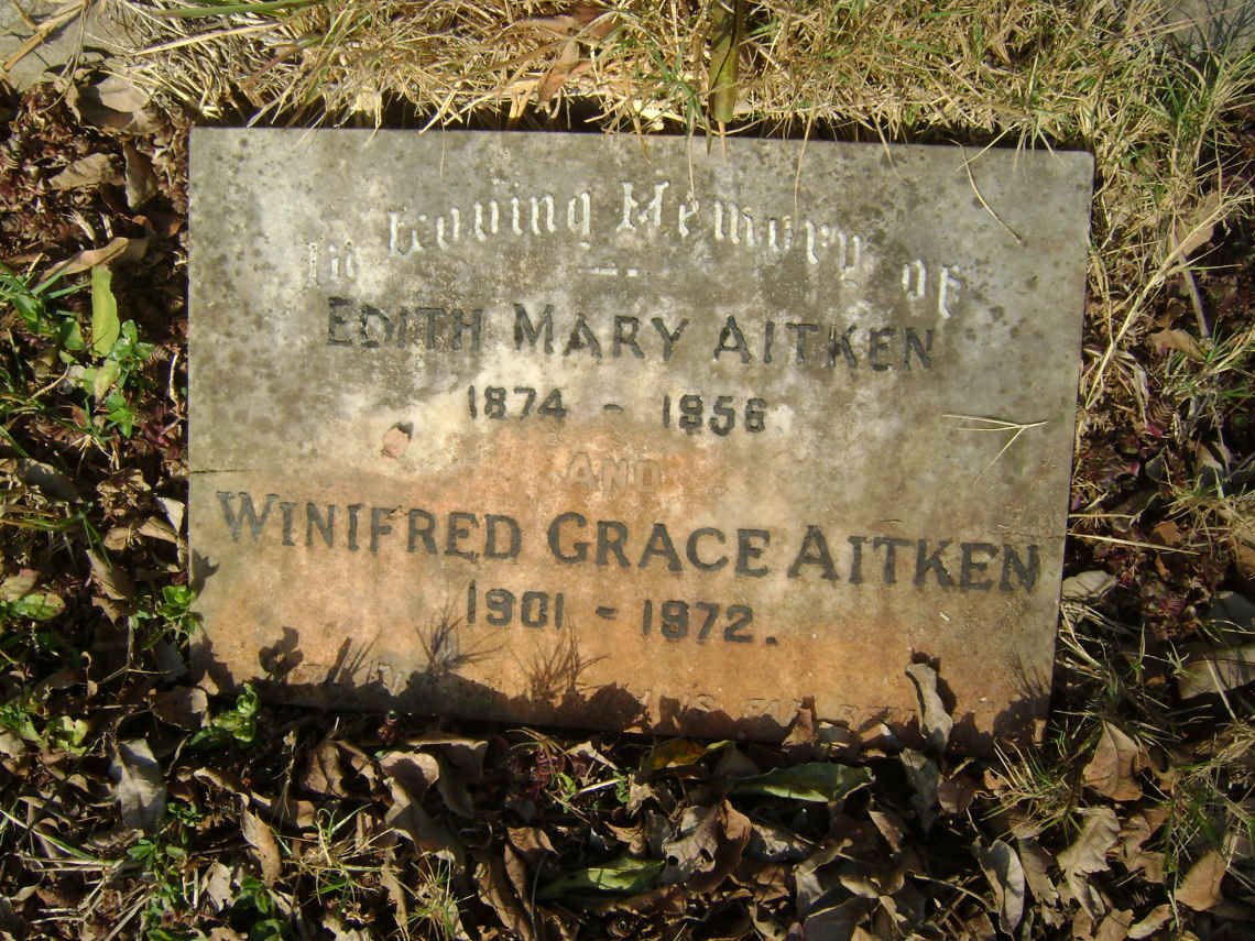 AITKEN Edith Mary 1874-1956 :: AITKEN Winifred Grace 1901-1972
