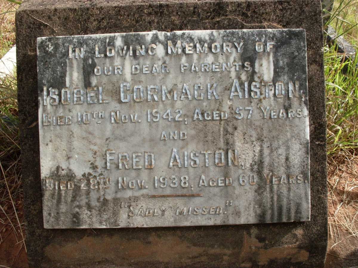 AISTON Fred -1938 &amp; Isobel Cormack -1942