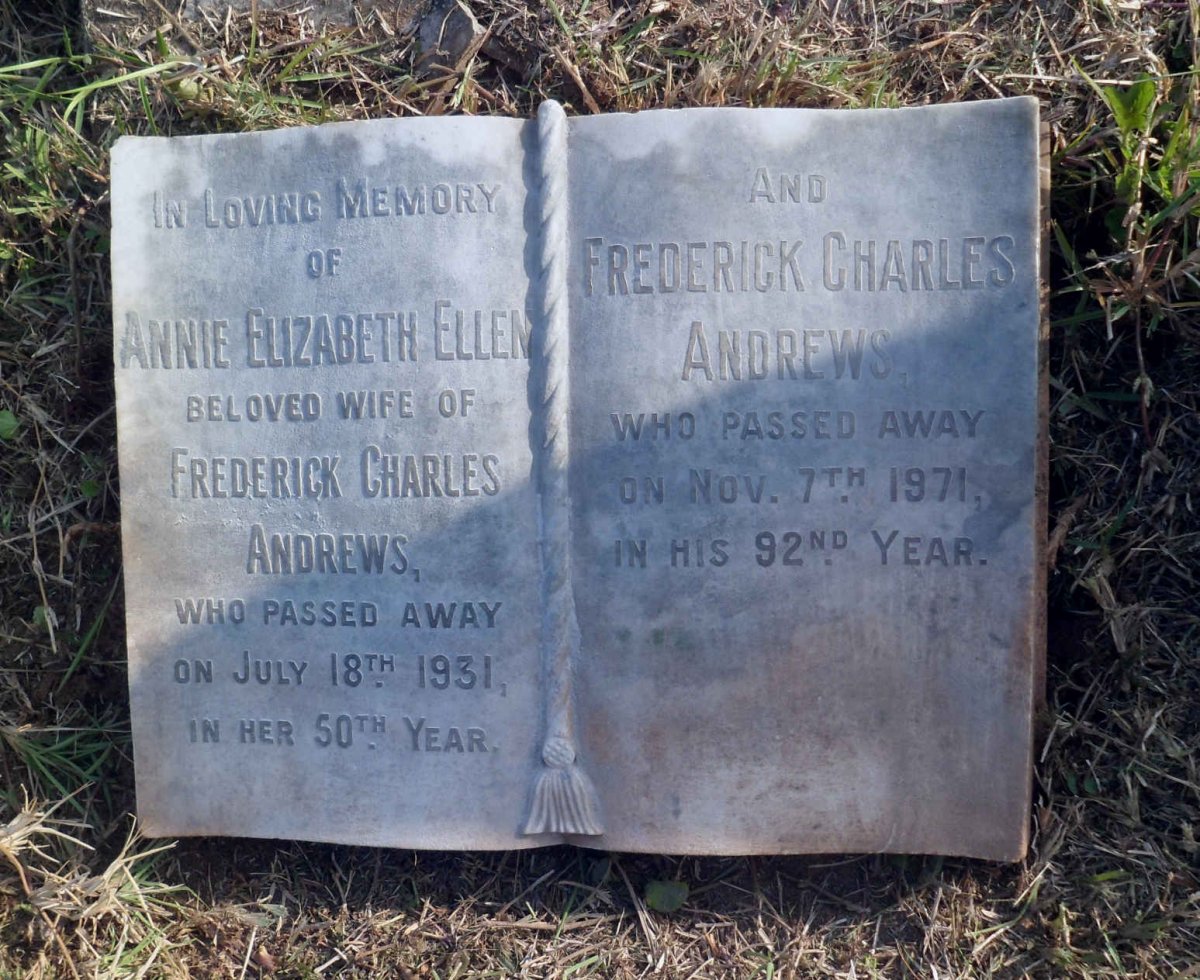 ANDREWS Frederick Charles  -1971 &amp; Annie Elizabeth Ellen -1931