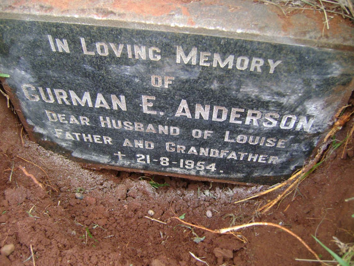 ANDERSON Gurman E. -1954