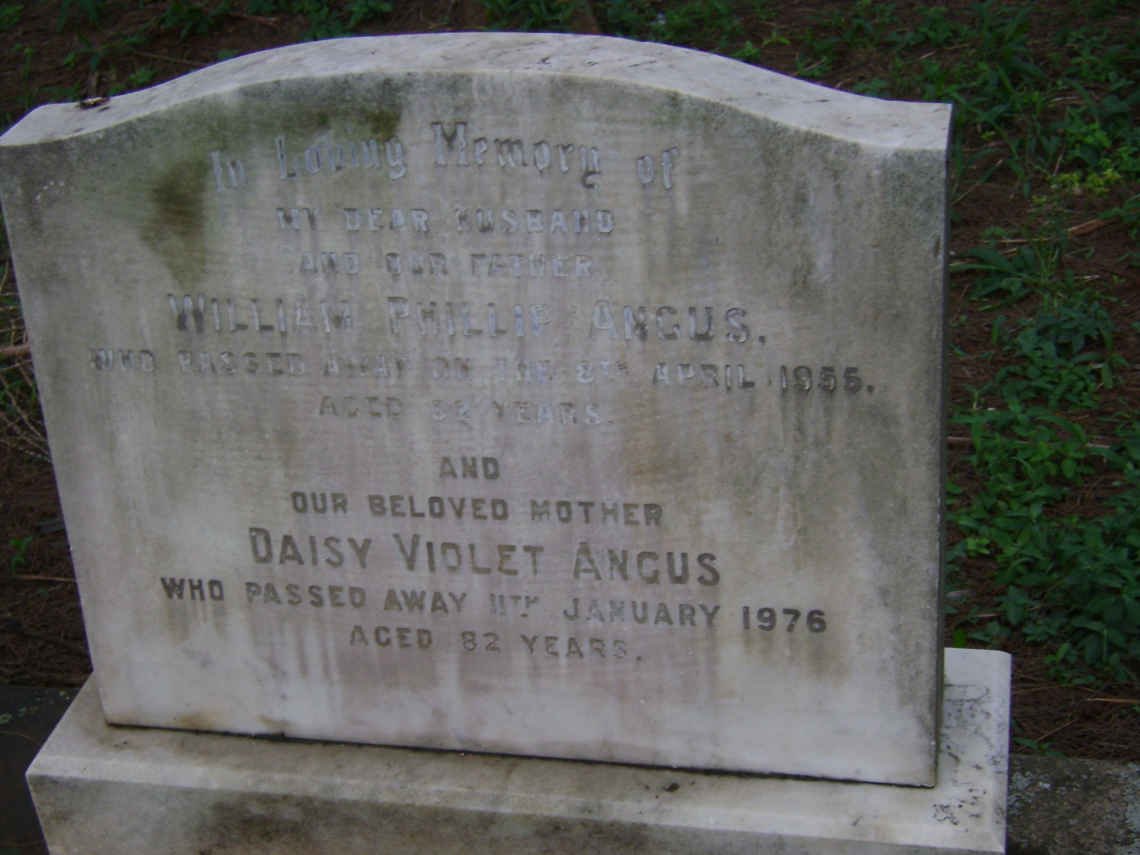 ANGUS William Phillip -1955 &amp; Daisy Violet -1976