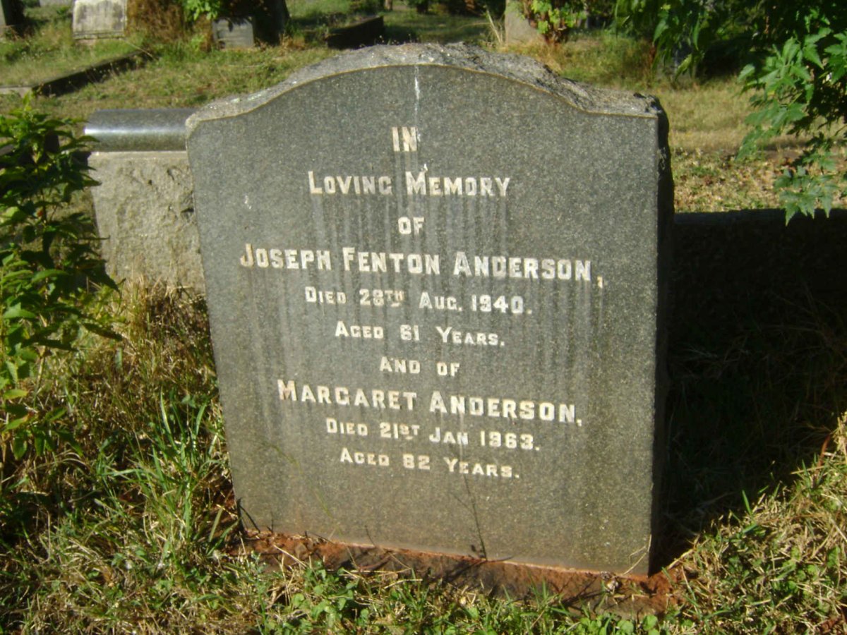ANDERSON Joseph Fenton -1940 &amp; Margaret -1963