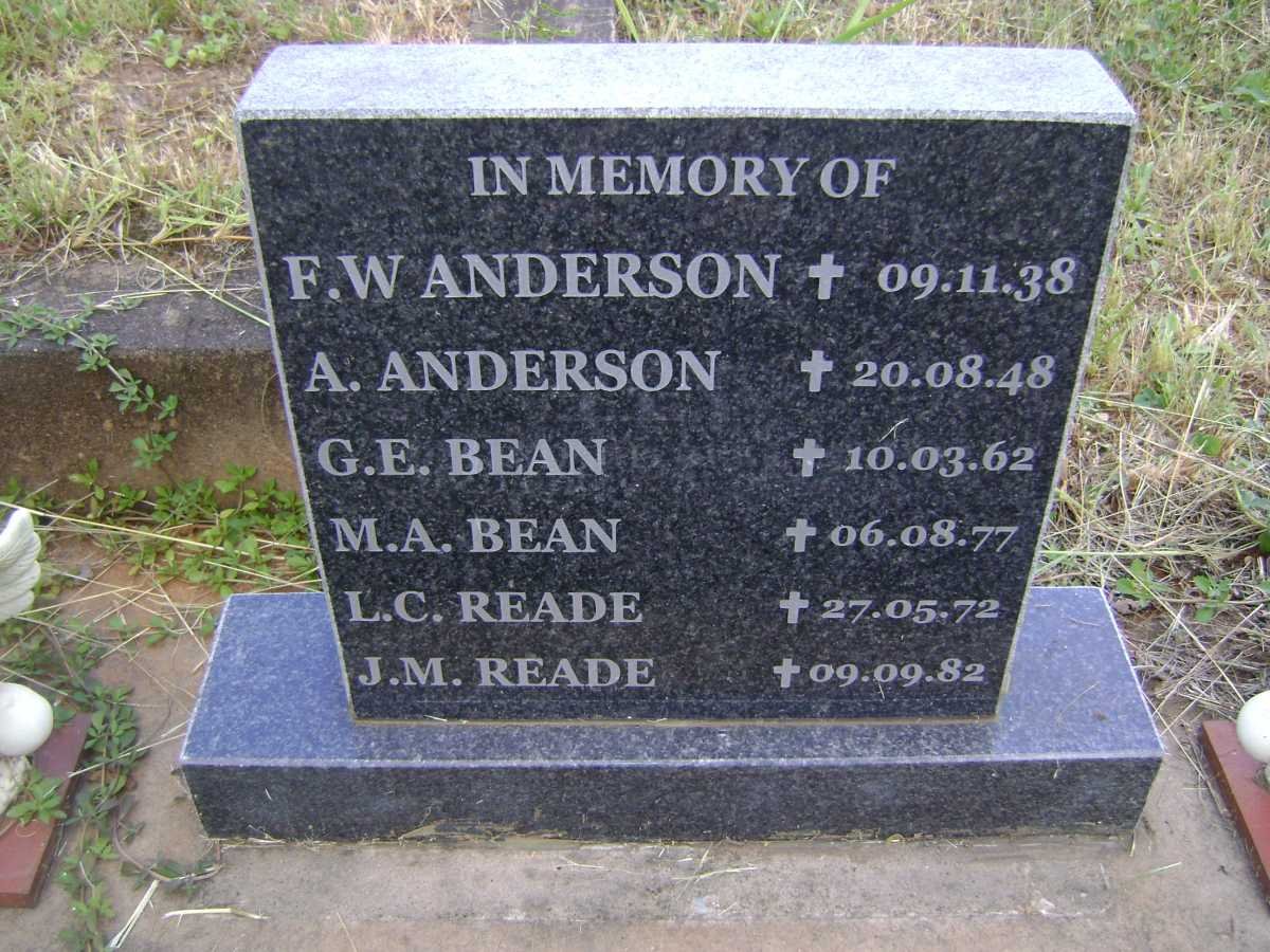 ANDERSON :: BEAN :: READE