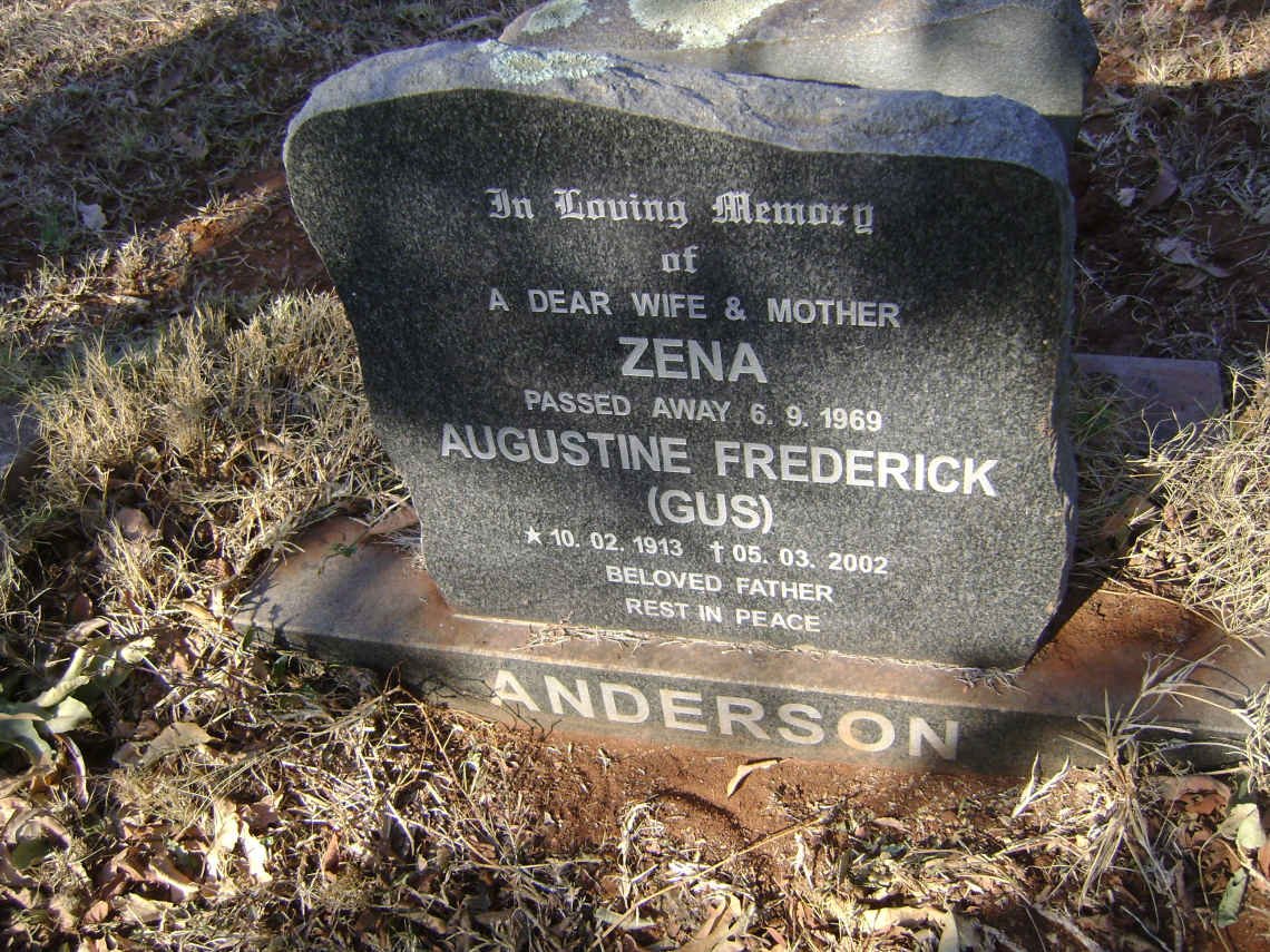 ANDERSON Augustine Frederick 1913-2002 &amp; Zena -1969