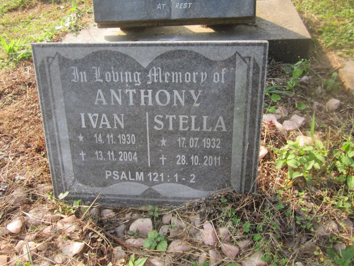 ANTHONY Ivan 1930-2004 &amp; Stella 1932-2011