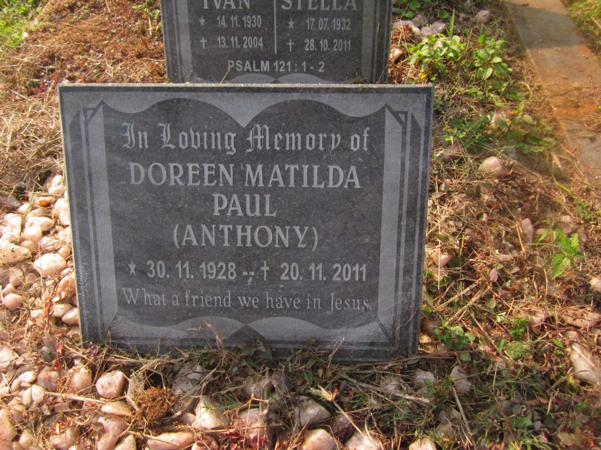 PAUL Doreen Matilda nee ANTHONY 1928-2011