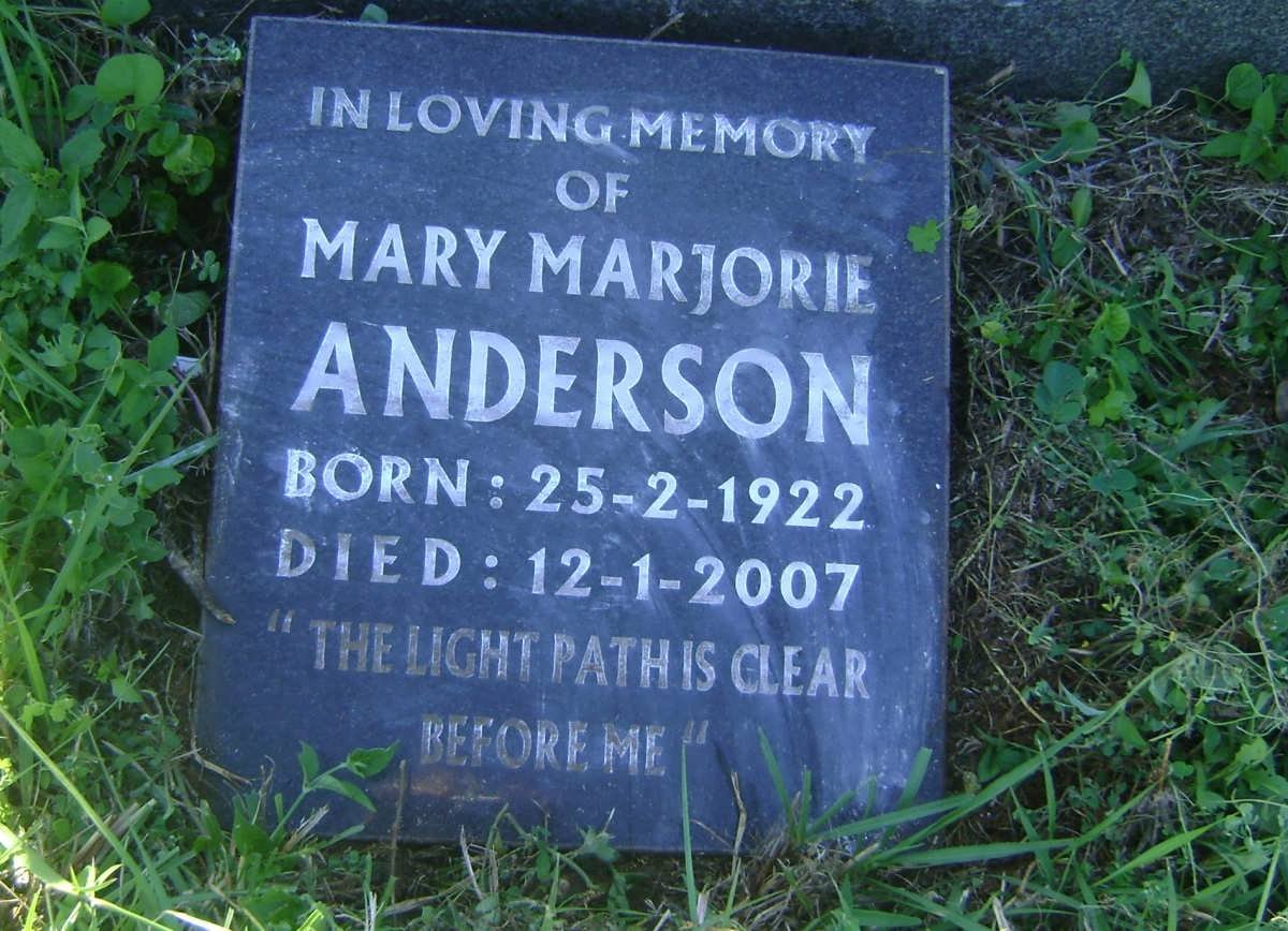 ANDERSON Mary Marjorie 1922-2007