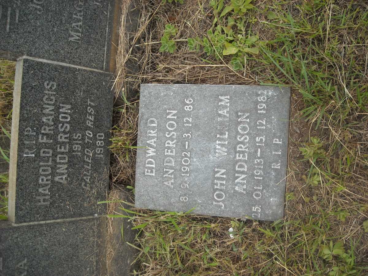 ANDERSON Harold Francis 1915-1980 :: ANDERSON Edward 1902-1986 :: ANDERSON John William 1913-1982