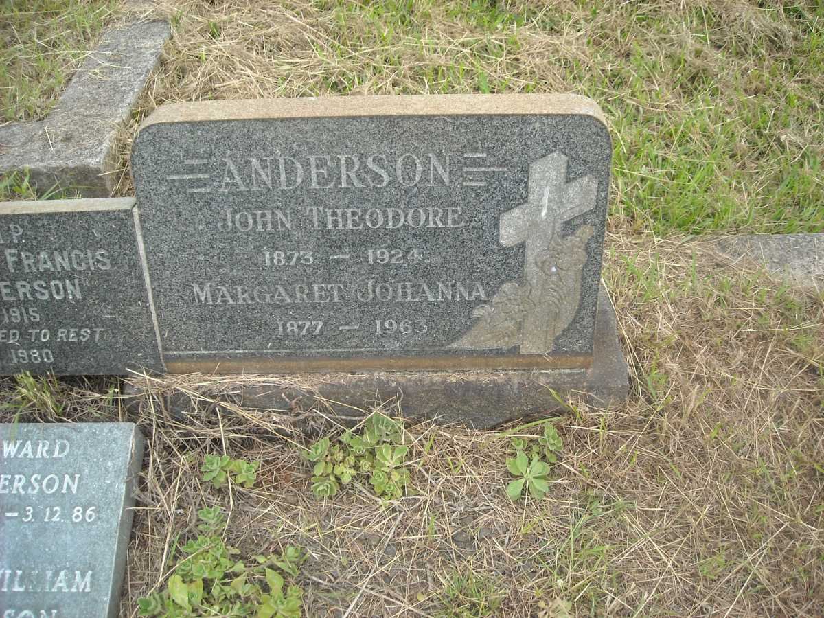 ANDERSON John Theodore 1873-1924 &amp; Margaret Johanna 1877-1963