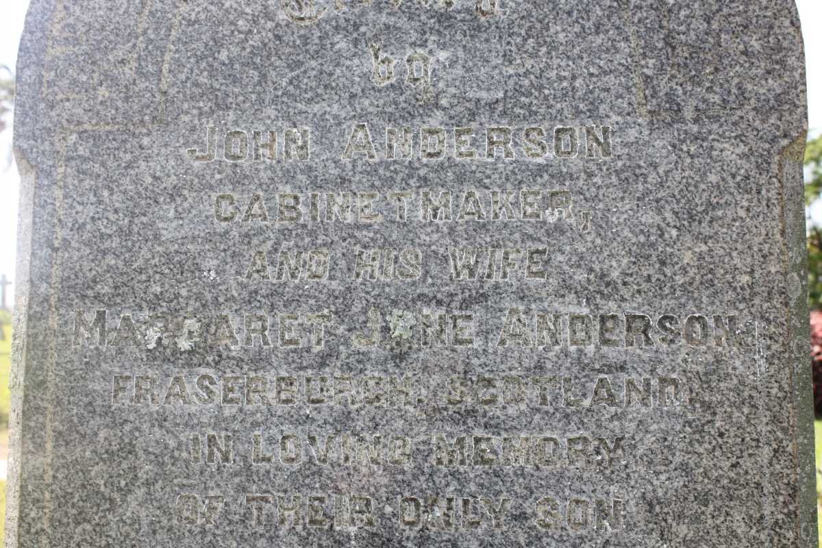 ANDERSON John &amp; Margaret Jane