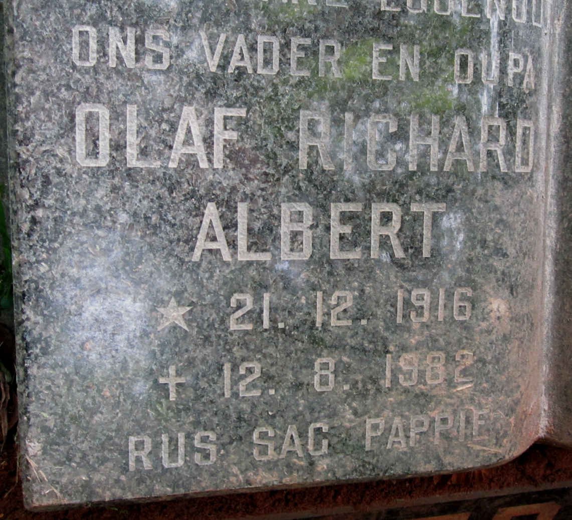 ANDERSON Olaf Richard Albert 1916-1982