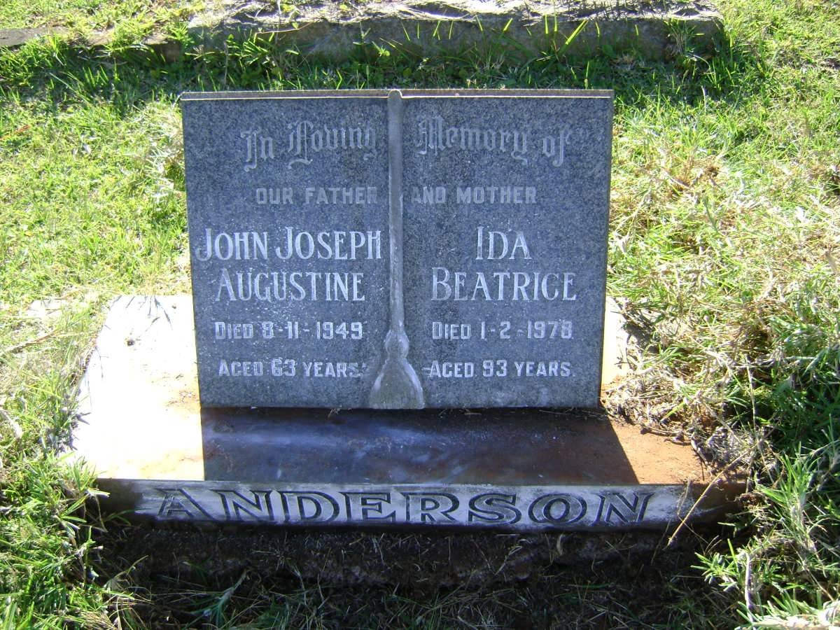 ANDERSON John Joseph Augustine -1949 &amp; Ida Beatrice -1978