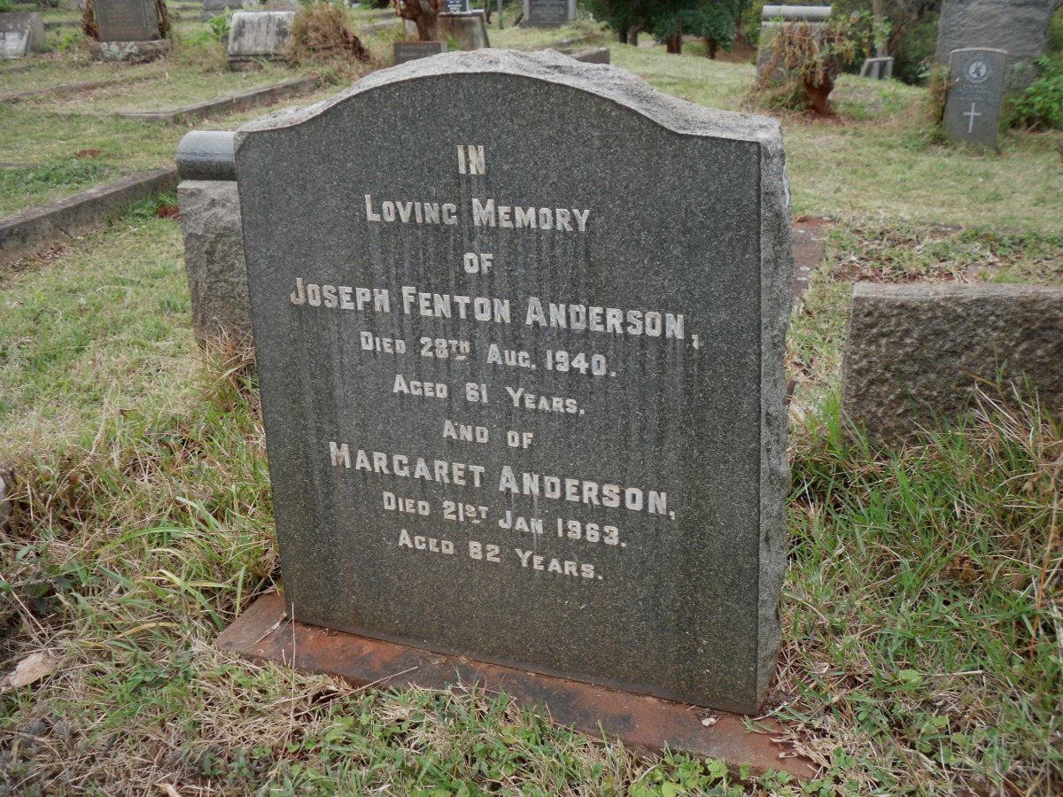 ANDERSON Joseph Fenton -1940 &amp; Margaret -1963