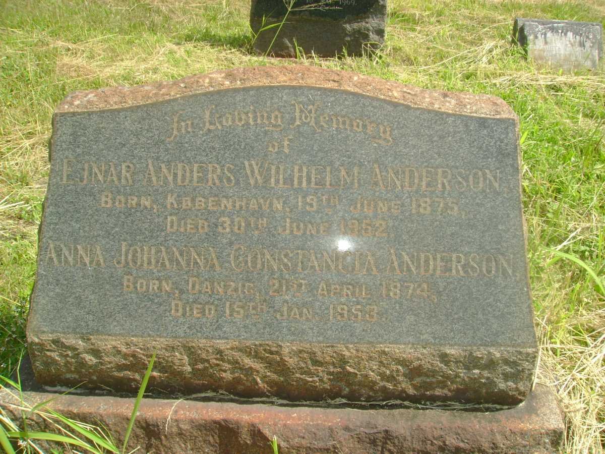 ANDERSON Linar Anders Wilhelm 1875-1952 &amp; Anna Johanna Constancia 1874-1953