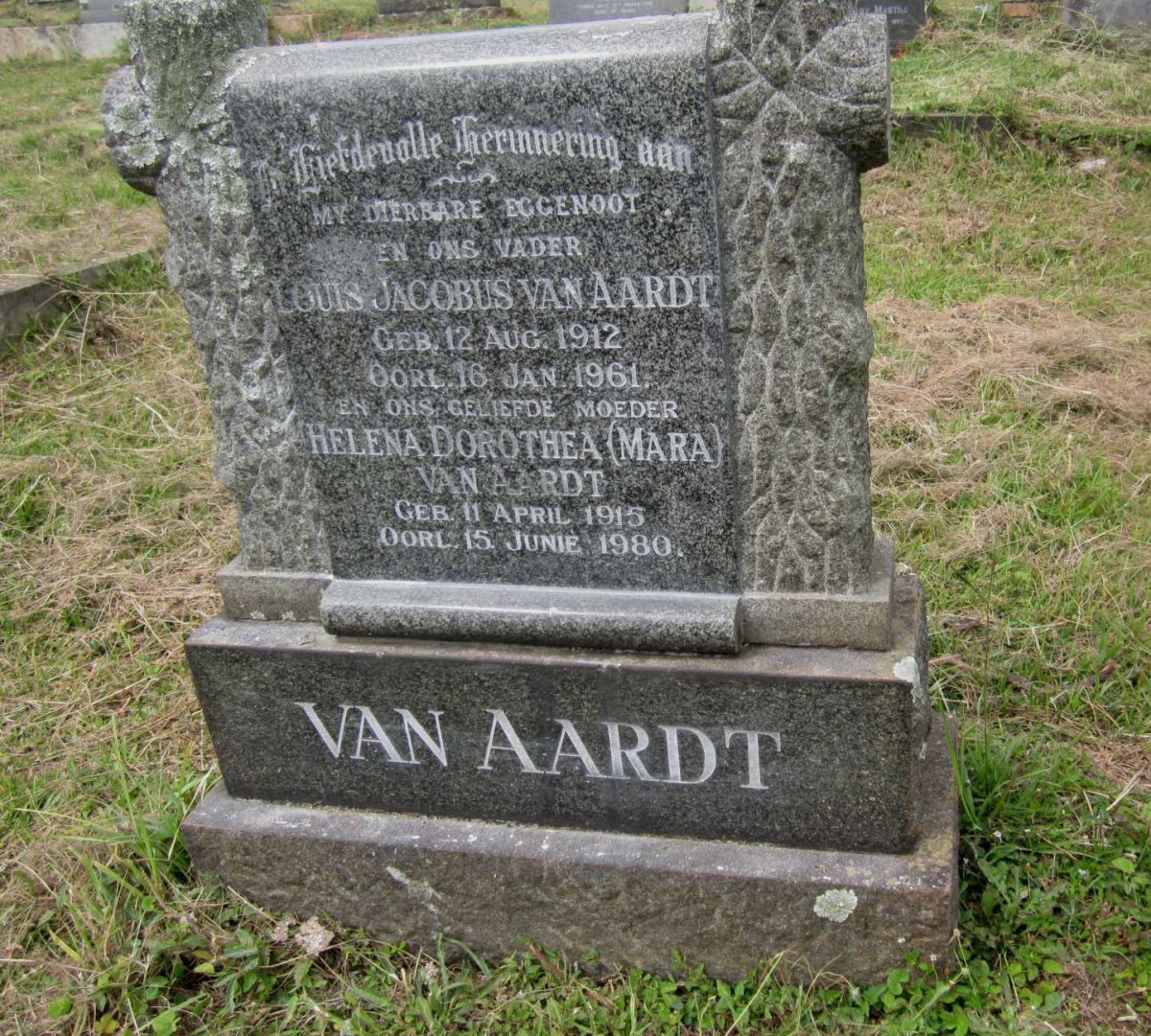AARDT Louis Jacobus, van 1912-1961 &amp; Helena Dorothea 1915-1980