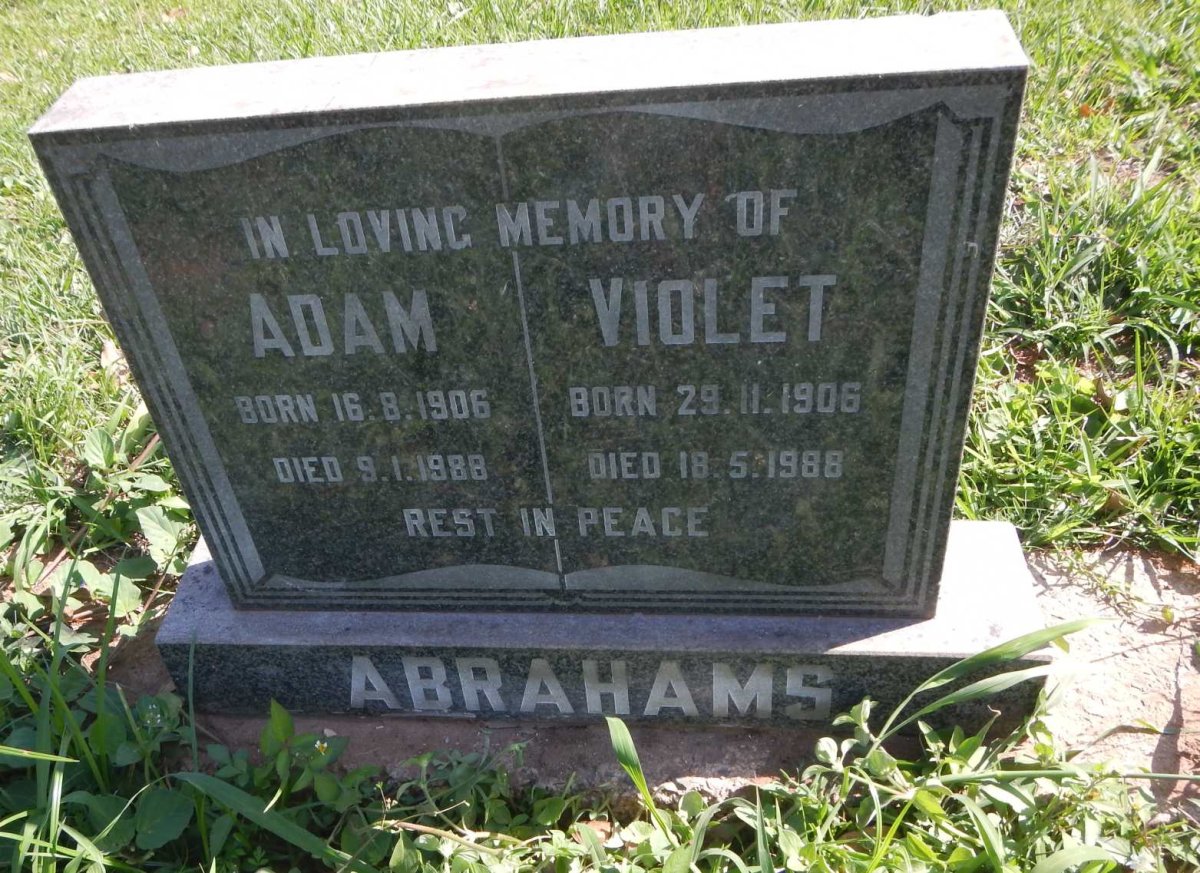 ABRAHAMS Adam 1906-1988 &amp; Violet 1906-1988