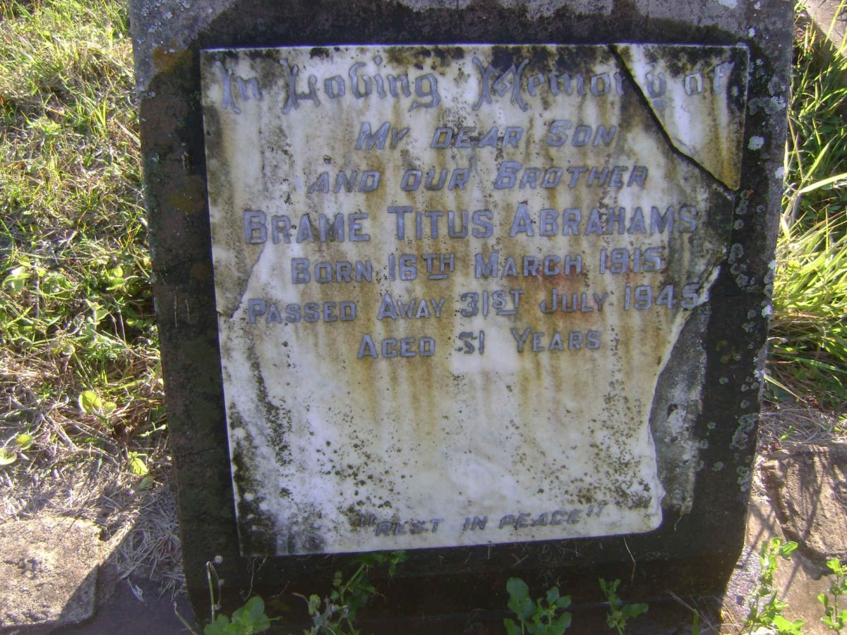 ABRAHAMS Brame Titus 1915-1945