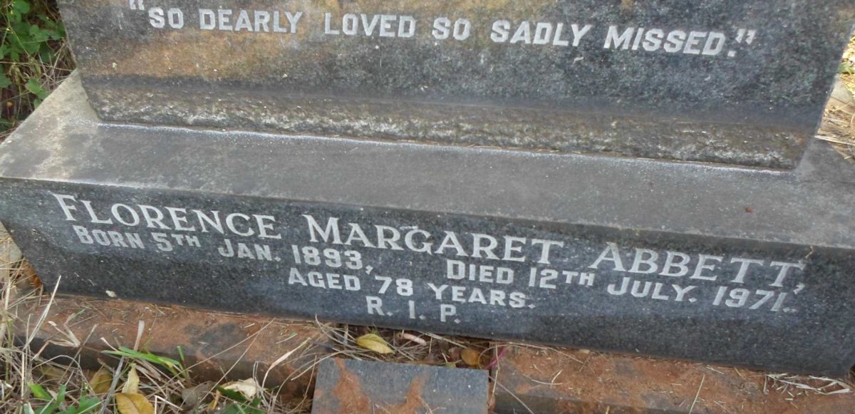ABBETT Florence Margaret 1893-1971