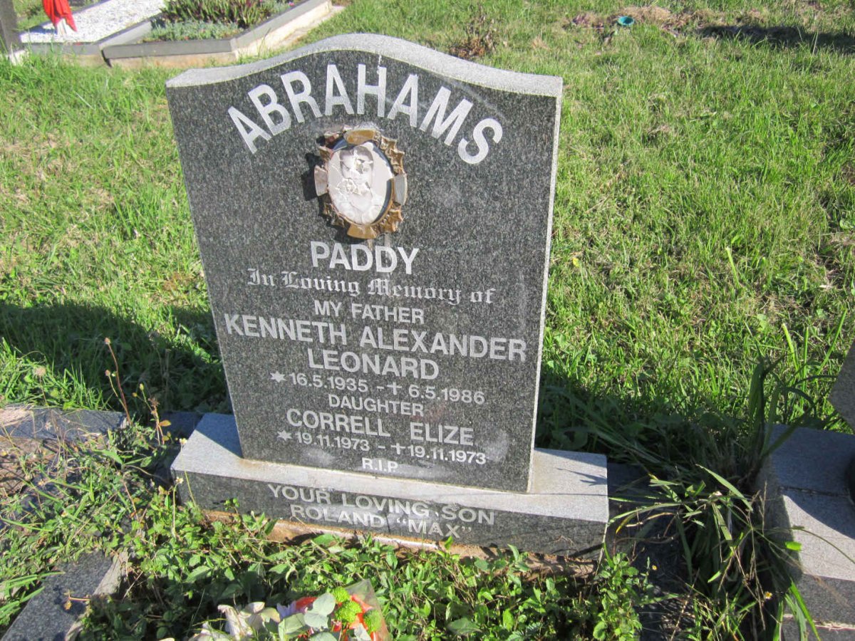 ABRAHAMS Kenneth Alexander Leonard 1935-1986 :: ABRAHAMS Correll Elize 1973-1973