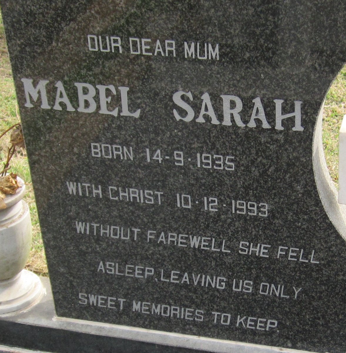 ABRAHAMS Mabel Sarah 1935-1993