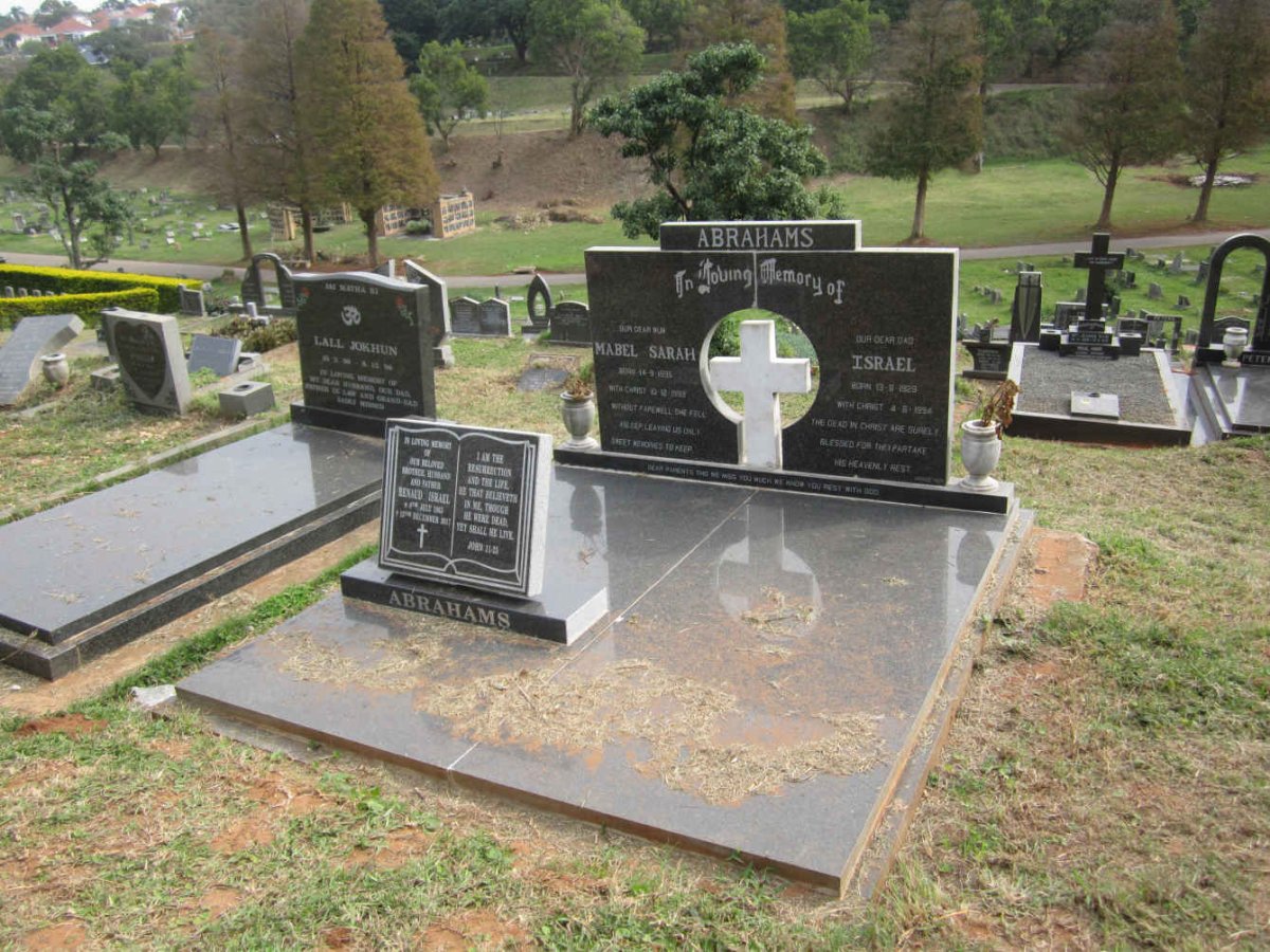ABRAHAMS Israel 1929-1994 &amp; Mabel Sarah 1935-1993 :: ABRAHAMS Renaud Israel 1965-2017