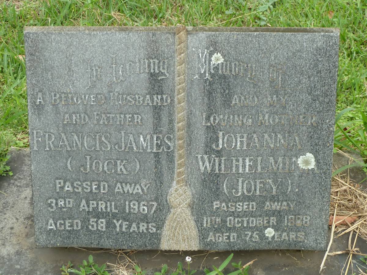 ALLAN Francis James -1967 &amp; Johanna Wilhelmina -1988