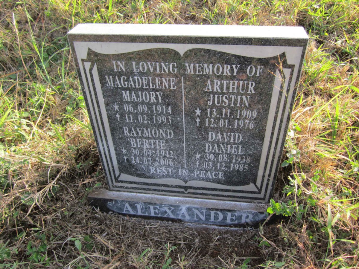 ALEXANDER Arthur Justin 1909-1976 :: ALEXANDER Magadelene Majory 1914-1993