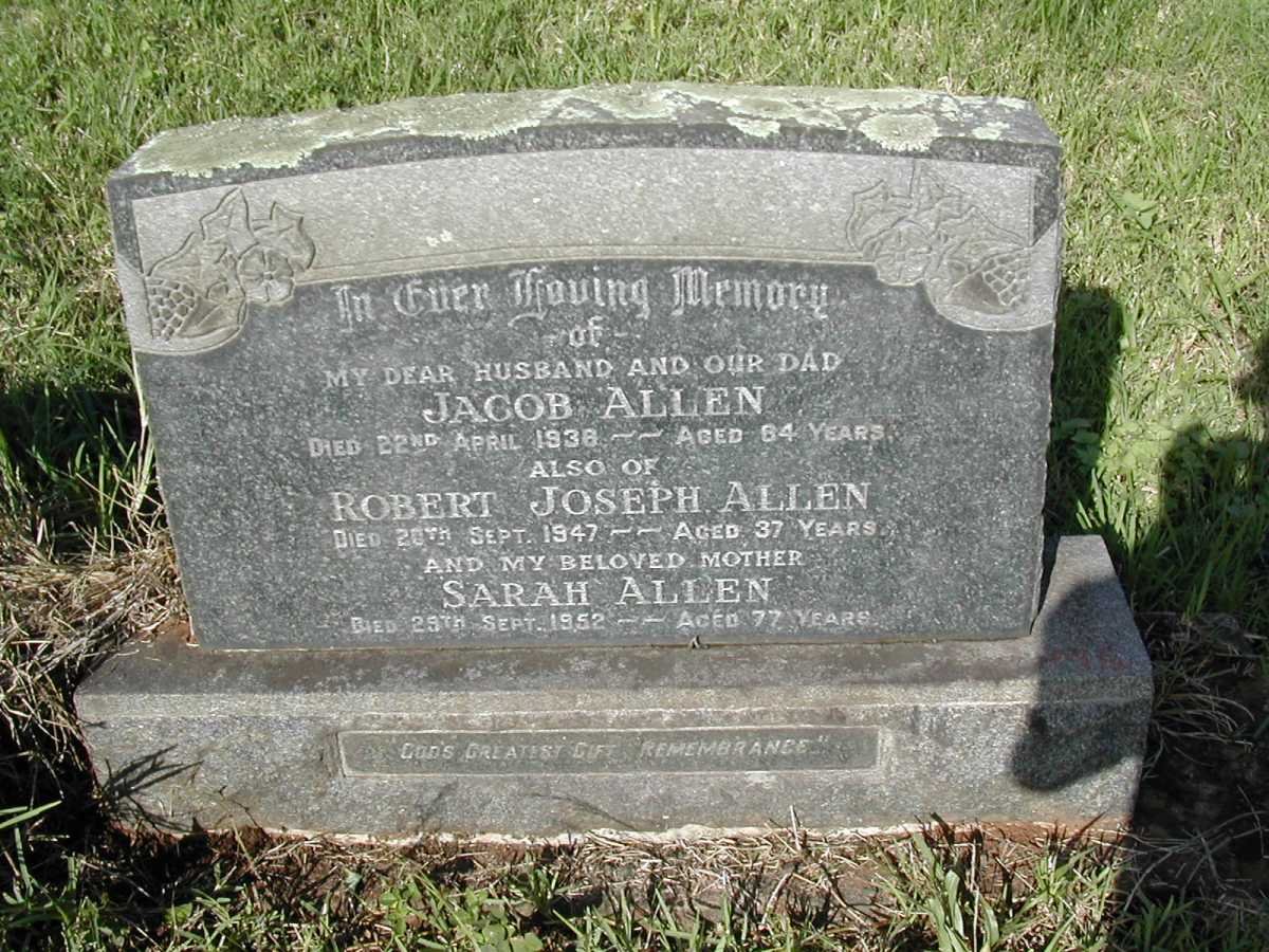 ALLEN Jacob -1938 &amp; Sarah -1952 :: ALLEN Robert Joseph -1947