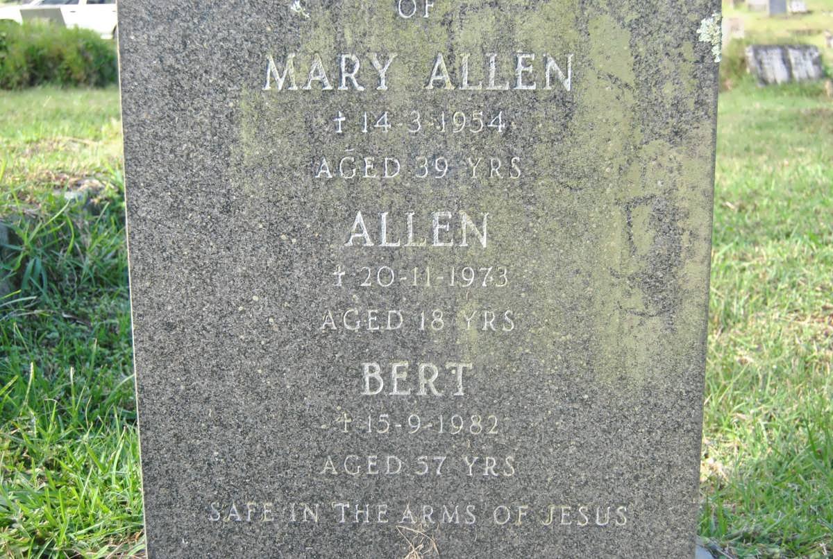 ALLEN Mary -1954 :: ALLEN Allen -1973 :: ALLEN Bert -1982