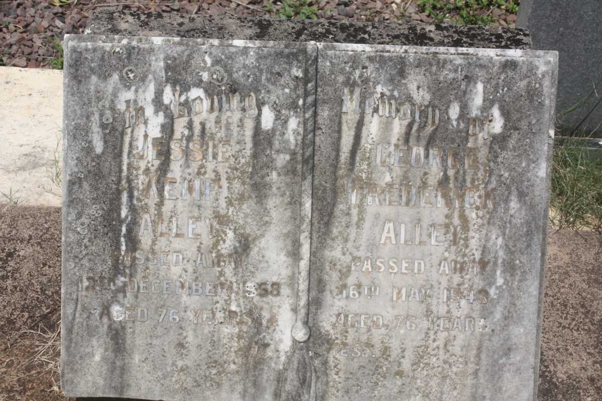 ALLEY George Frederick  -1948 &amp;  Jessie Kemp 1958