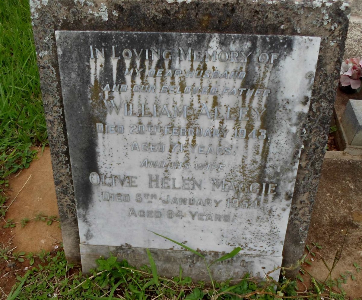 ALLEY William -1943 &amp; Olive Helen Maggie -1954