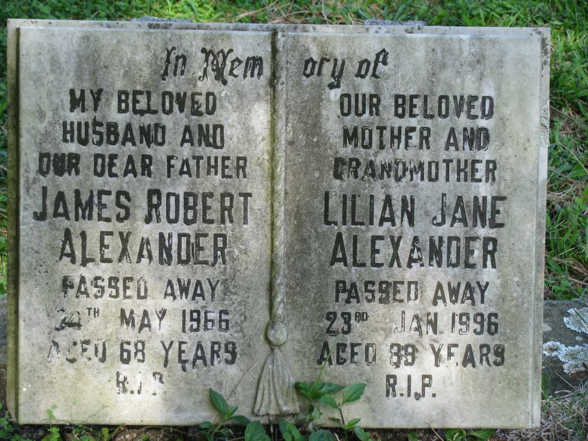 ALEXANDER James Robert -1966 &amp; Lilian Jane -1996