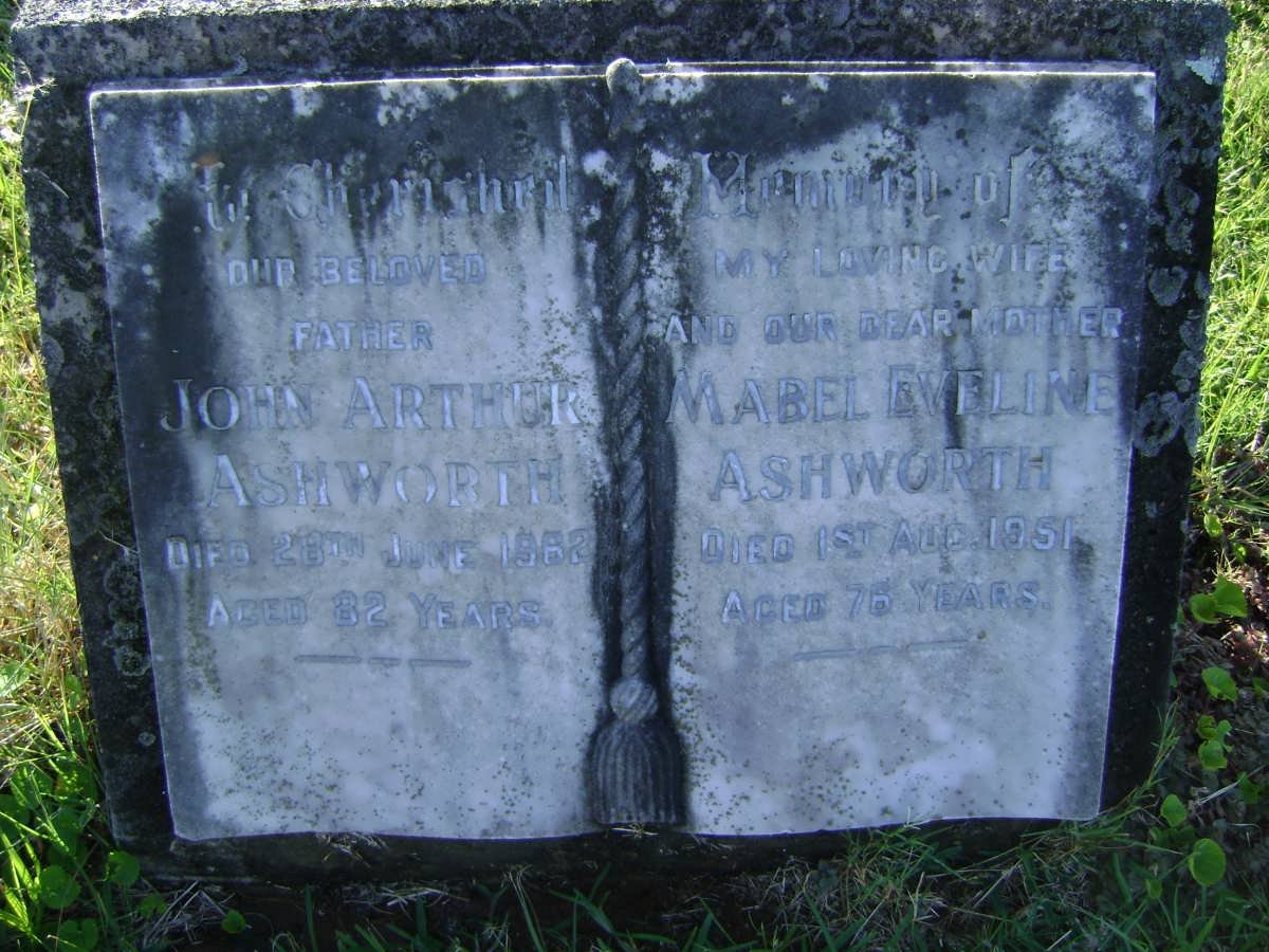 ASHWORTH John Arthur -1962 &amp; Mabel Eveline -1951