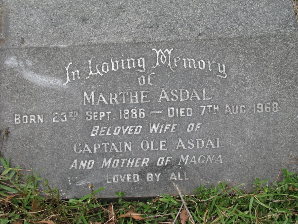 ASDAL Marthe 1886-1968