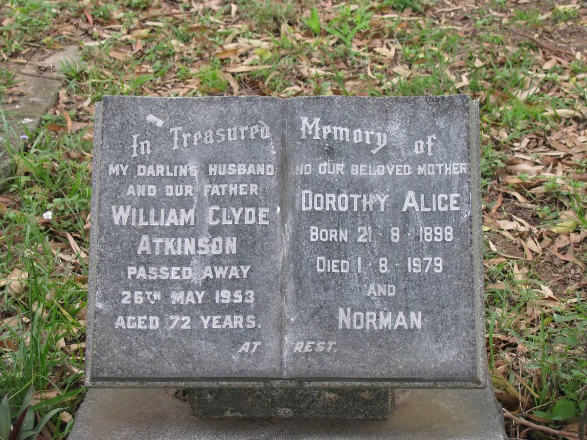 ATKINSON William Clyde -1953 &amp; Dorothy Alice 1898-1979