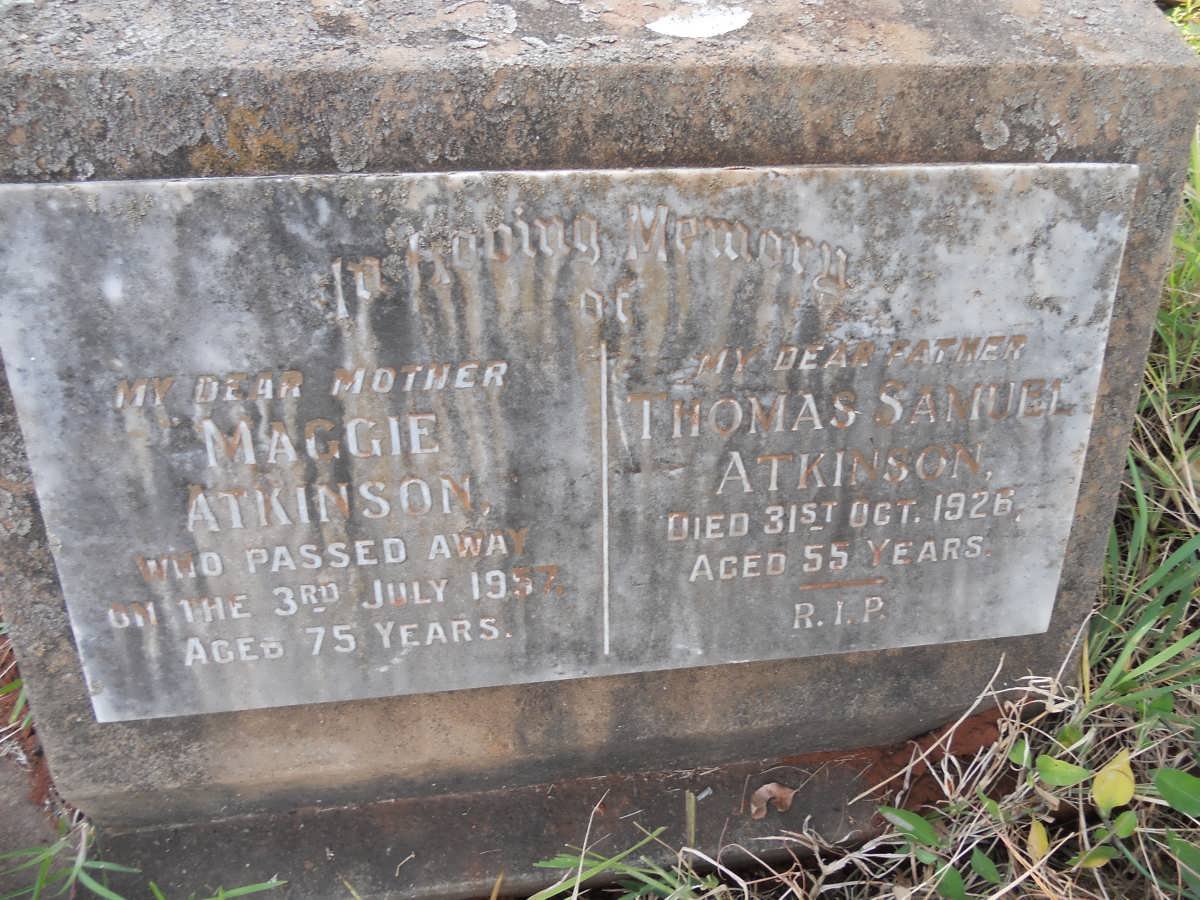 ATKINSON Thomas Samuel -1926 &amp; Maggie -1957
