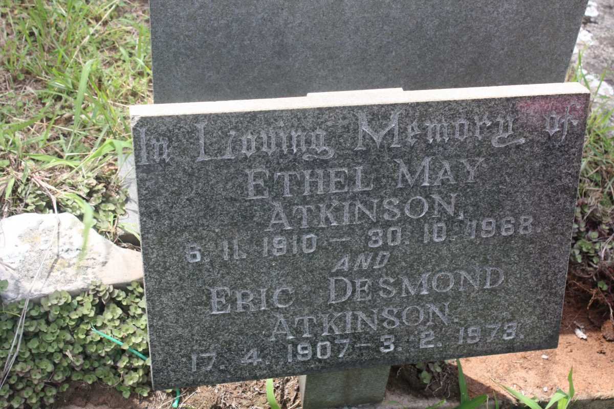 ATKINSON Eric Desmond 1907-1973 &amp; Ethel May 1910-1968