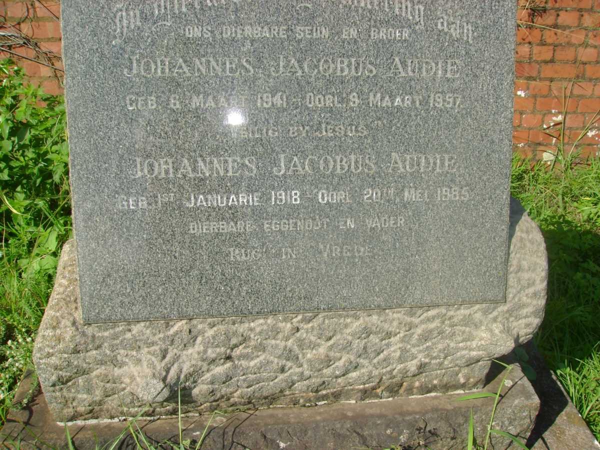 AUDIE Johannes Jacobus 1918-1985 :: AUDIE Johannes Jacobus 1941-1957