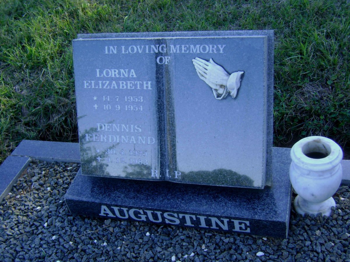 AUGUSTINE Dennis Ferdinand 1925-1983 :: AUGUSTINE Lorna Elizabeth 1953-1954