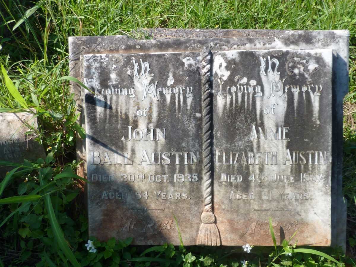 AUSTIN John Ball -1935 &amp; Annie Elizabeth -1957