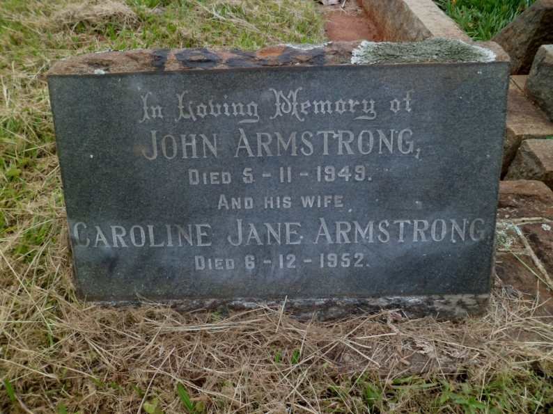 ARMSTRONG John -1949 &amp; Caroline Jane -1952