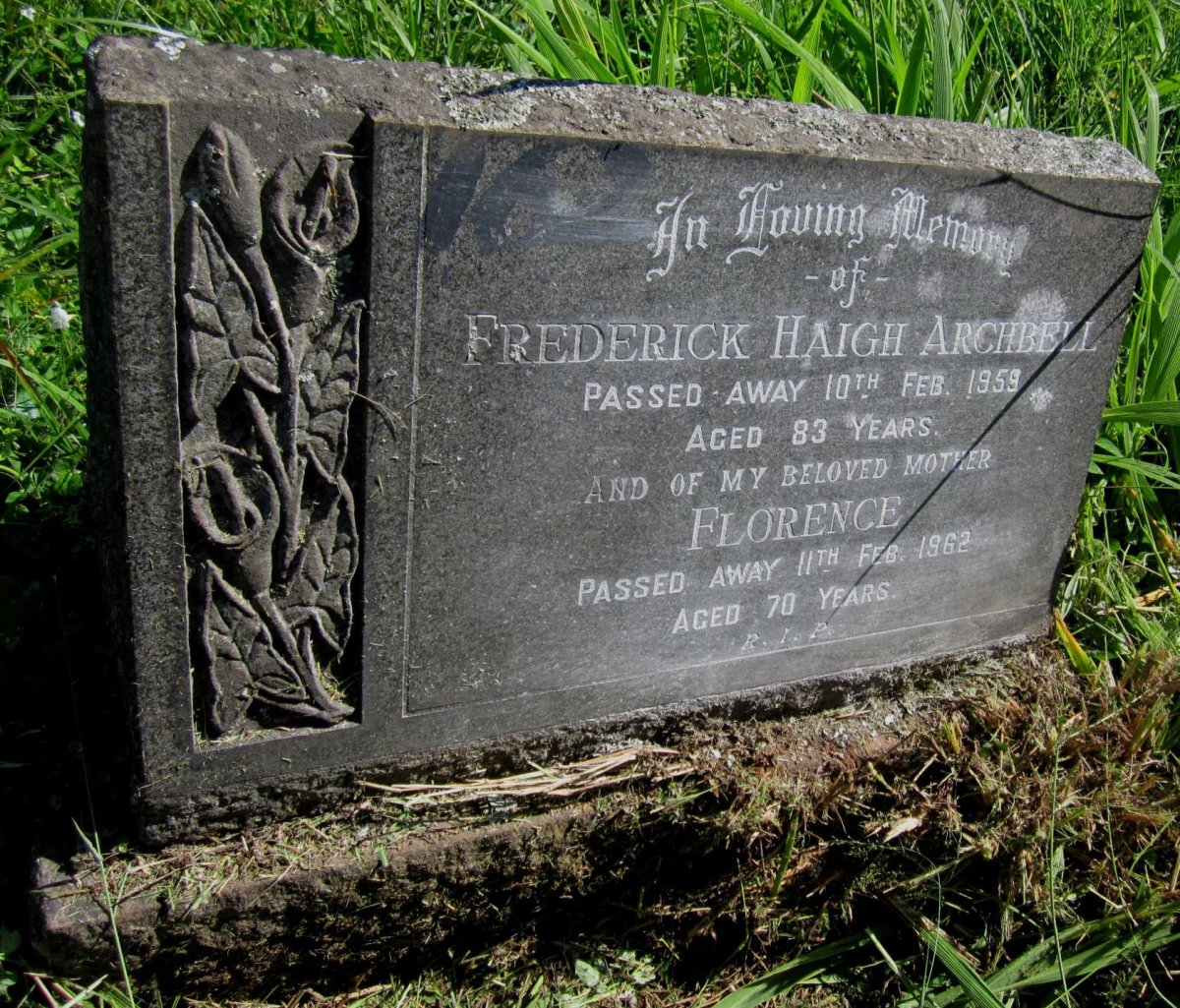 ARCHBELL Frederick Haigh -1959 &amp; Florence -1962