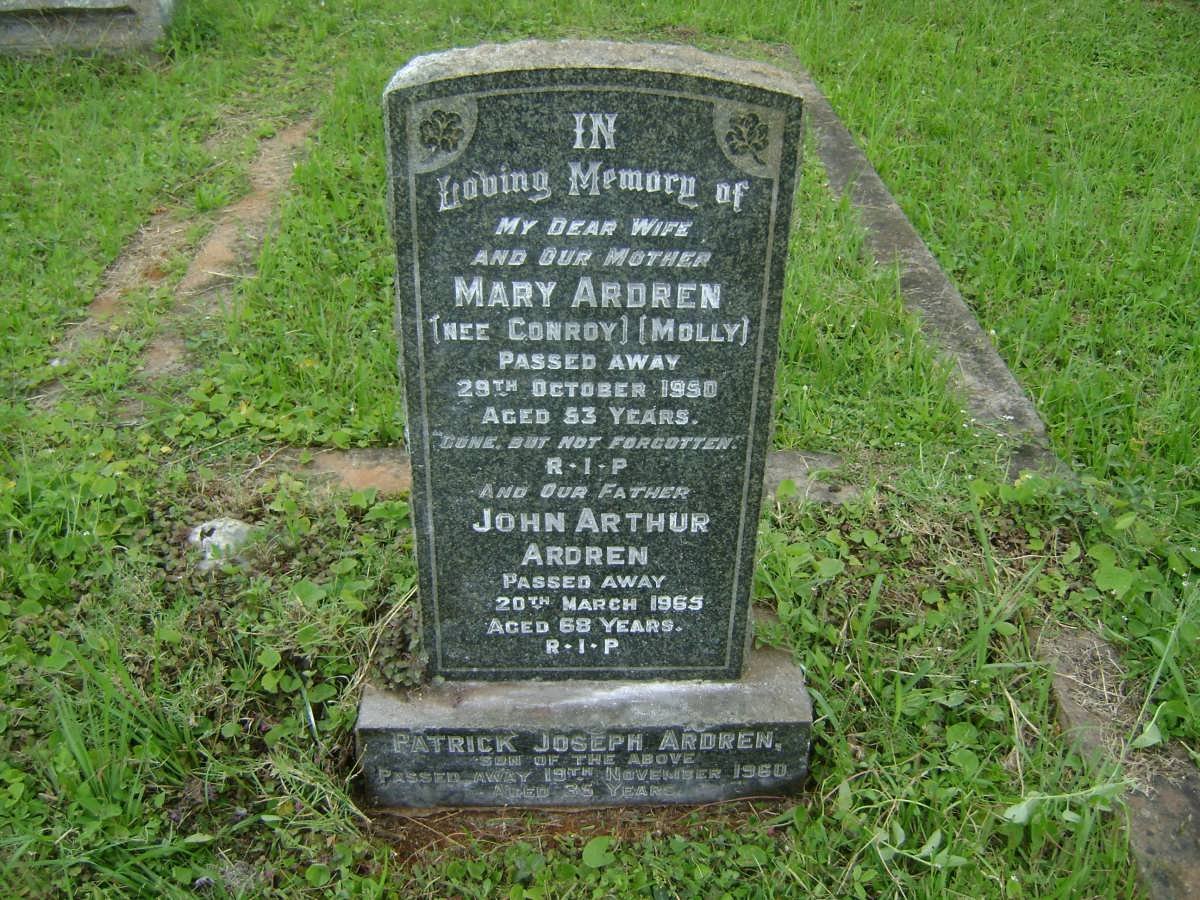 ARDREN John Arthur -1965 &amp; Mary CONROY -1950 :: ARDREN Patrick Joseph -1960